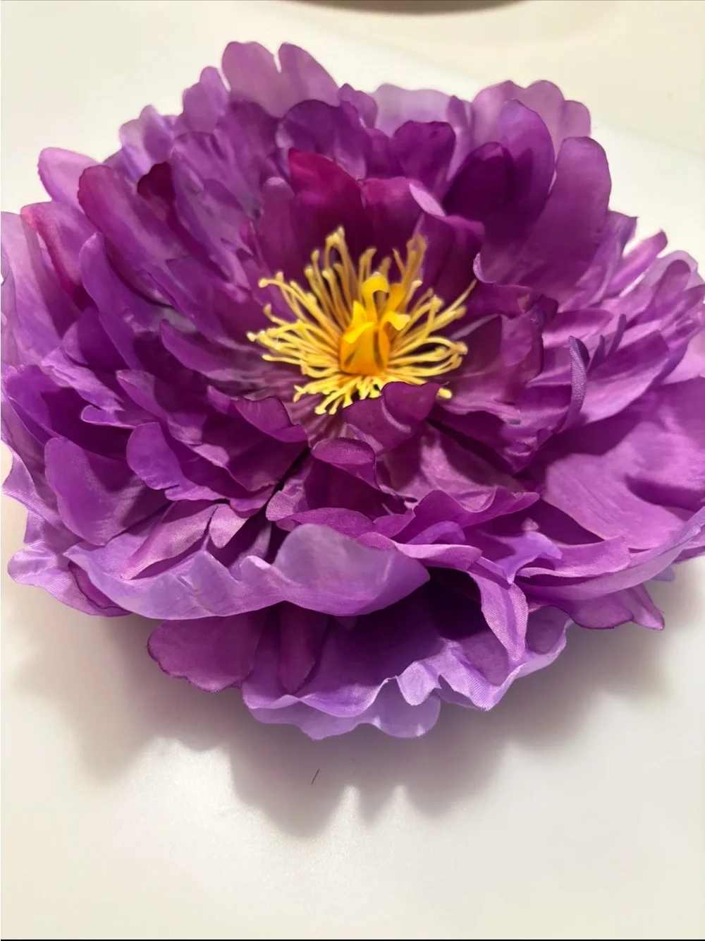 Large Purple Peony Floral Hair Tie